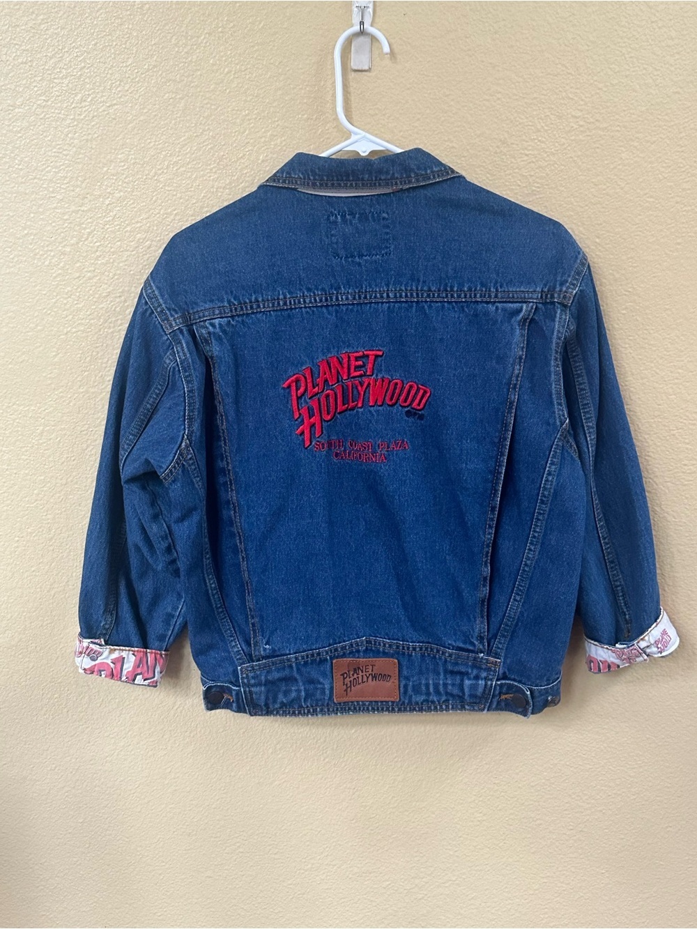 Vintage 90s Planet Hollywood South Coast Plaza Denim Jacket Size 12 - Picture 3 of 14